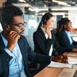 People working in a call center